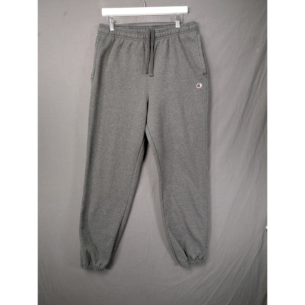 Champion Mens Eco Powerblend Fleece Jogger Sweatpants Gray Large